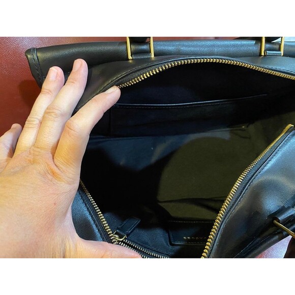 Black and Gold Women's Madison East/West Tote Black leather bag elegant medium - Picture 6 of 7